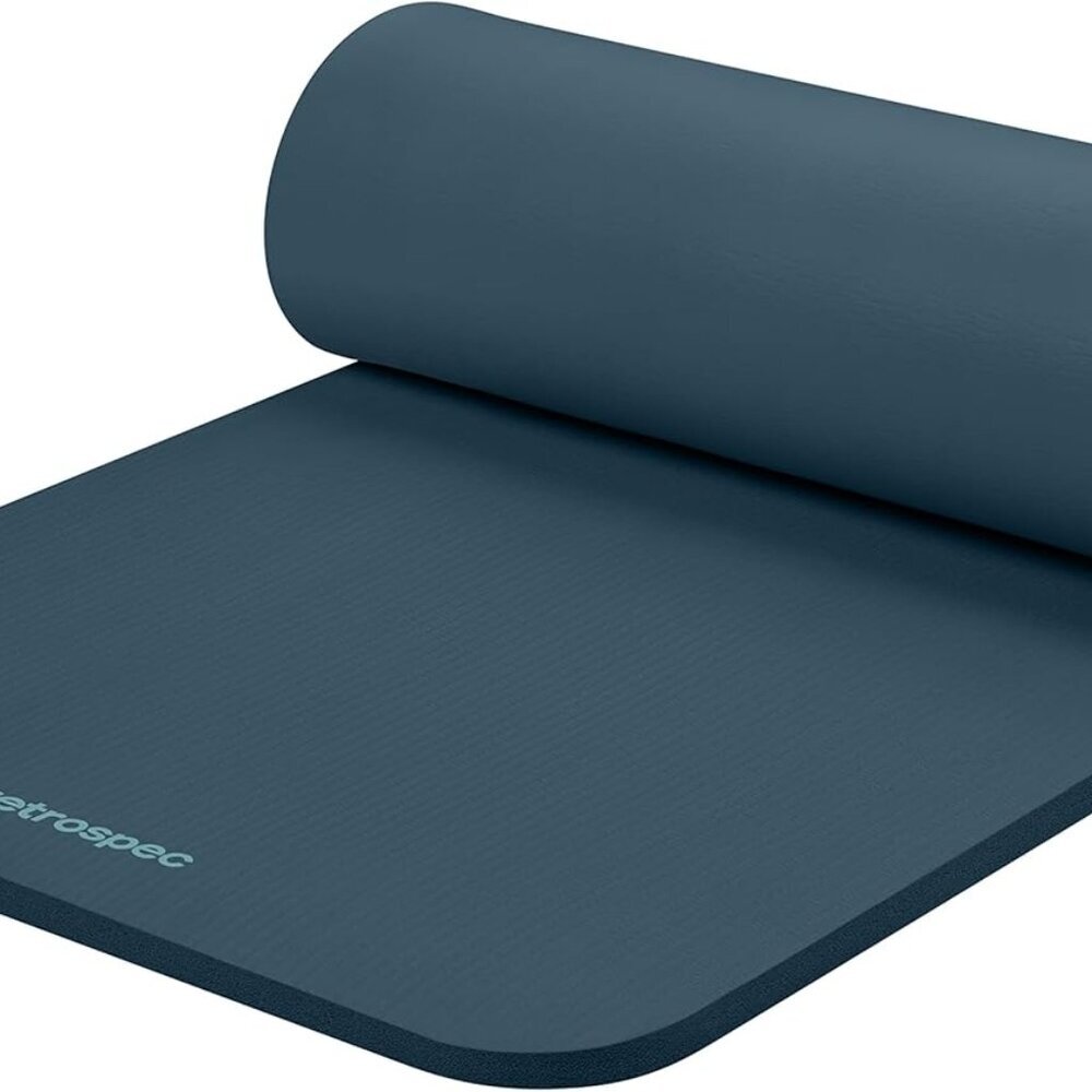 Solana Yoga Mat 1" Thick With Nylon Strap For Men & Women - Non Slip Exercise Ma